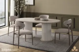 Traverten Oval Masa - Görsel 3